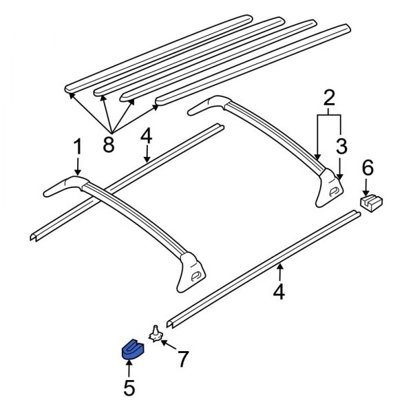 Roof Luggage Carrier Side Rail Cap