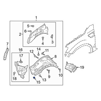 Ford OE - Lower Fender Apron Nut