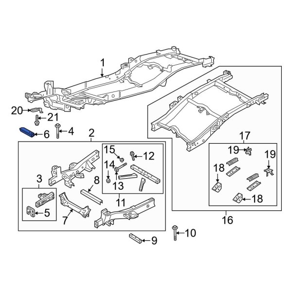 Ford OE HB3Z5F077A - Left Frame Rail Bracket