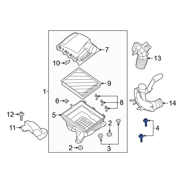 Ford OE W707532S307 Air Filter Housing Bolt