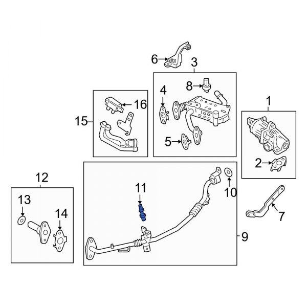 Ford OE KA1Z9U498A Exhaust Gas Recirculation (EGR) Valve Temperature