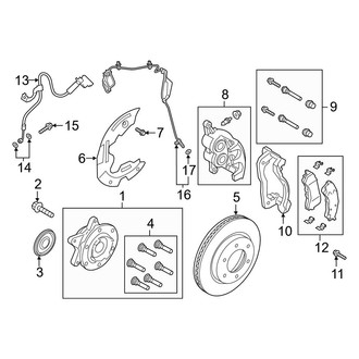 Ford OE - Front Suspension - Brake Components (SuperCab / SuperCrew RWD)