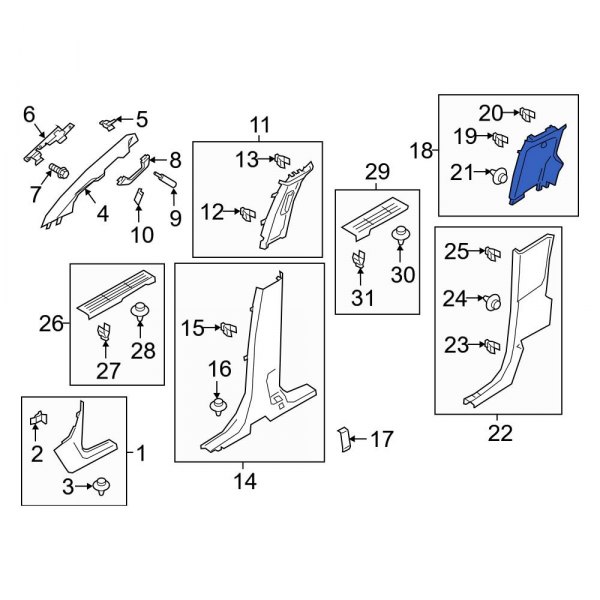 Body C-Pillar Trim Panel