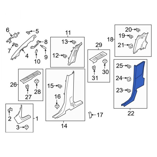 Body C-Pillar Trim Panel