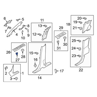 Ford OE - Body D-Pillar Trim Panel Clip