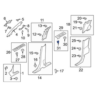 Ford OE - Upper Body C-Pillar Trim Panel Clip