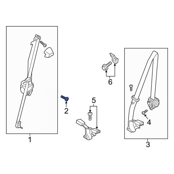 Seat Belt Lap and Shoulder Belt Bolt