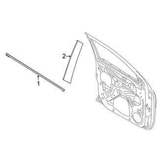Ford OE - Front Door - Exterior Trim (Lariat / XL / XLT SuperCrew)