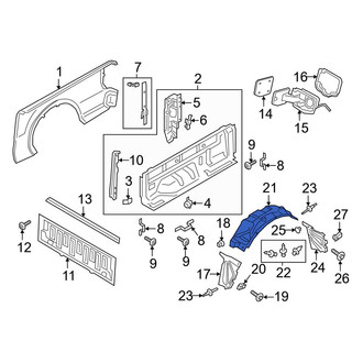 Ford OE - Rear Center Left Quarter Panel Splash Shield