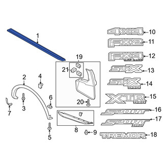 Ford OE - Rear Left Truck Bed Side Rail