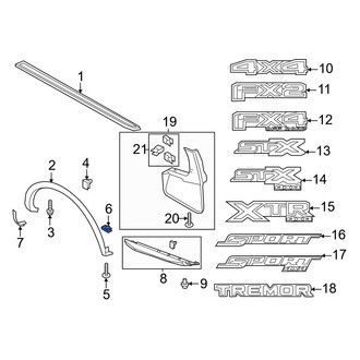 Ford OE - Wheel Arch Molding Nut