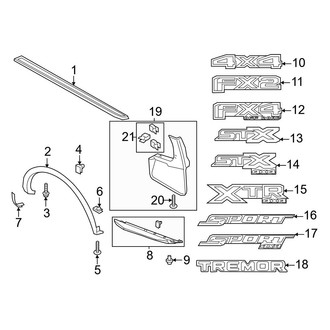 Ford OE - Pick Up Box - Exterior Trim (SuperCrew)