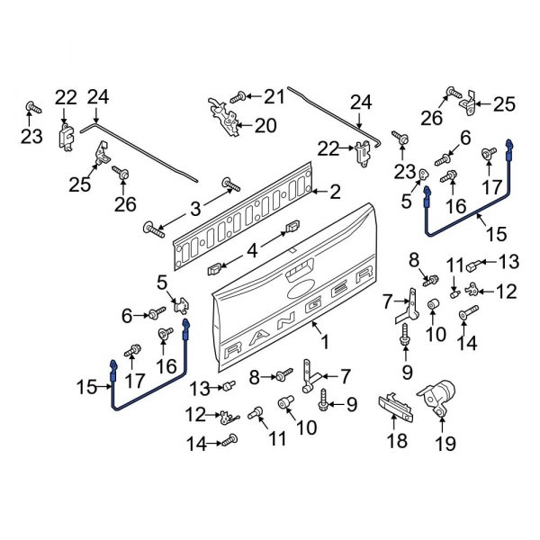 Ford OE KB3Z2143052A Right Tailgate Support Cable