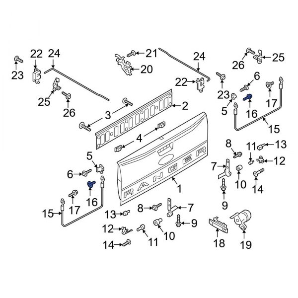 Ford OE W711291S450 Tailgate Support Cable Bolt