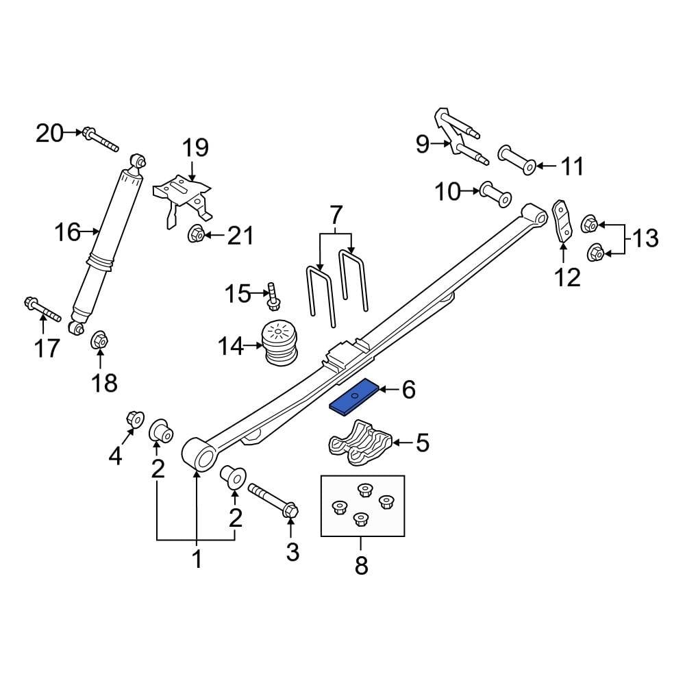 Ford OE JB3Z5598B Leaf Spring Spacer   Md19785 6 0 