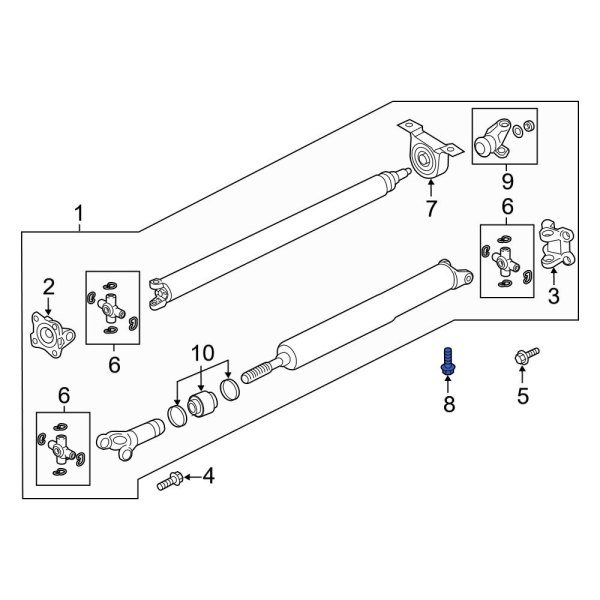 Drive Shaft Center Support Bolt