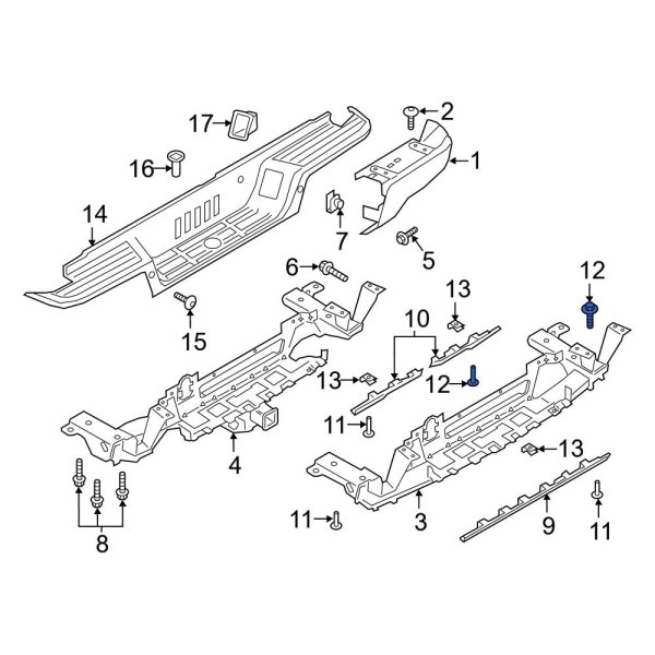 Bumper Cover Spacer Panel Bolt