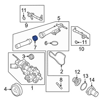 Ford OE - Engine Water Pump Outlet Pipe Gasket