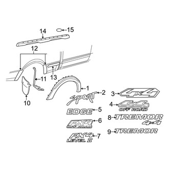 Ford OE - Pick Up Box - Exterior Trim (Body Side), (Edge / XL / XLT 4WD)