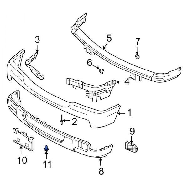 Ford OE 6W7Z17A386A Front License Plate Bracket Hardware Kit