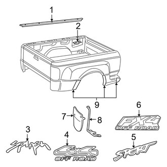 Ford OE - Pick Up Box - Exterior Trim (Body Side)