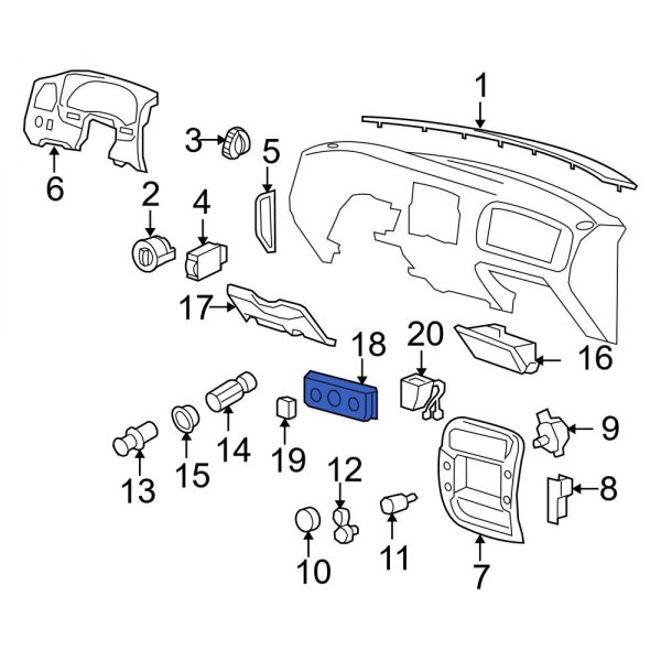 Ford OE YL5Z18549AA HVAC Temperature Control Panel