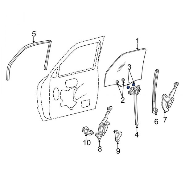 Door Glass Attaching Clips