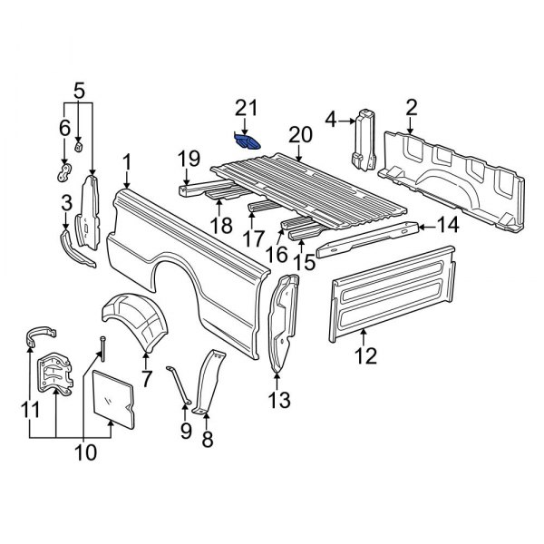 Ford OE FOTZ99112B26B Rear Truck Bed Floor Heat Shield