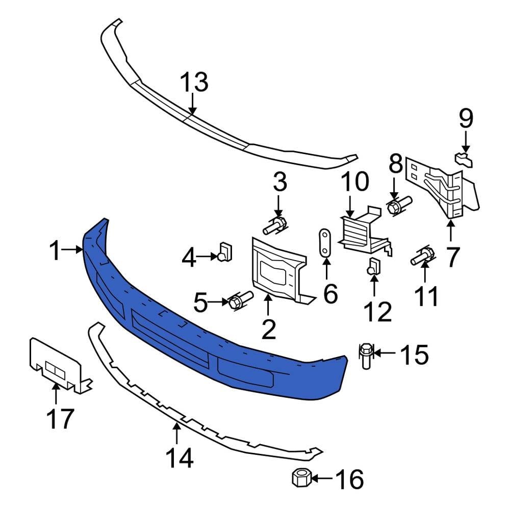 Ford Oe 8c3z17757fptm Front Bumper Face Bar