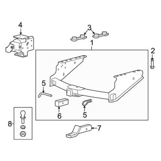 Ford OE - Frame - Trailer Hitch Components (Factory), (Crew Cab)