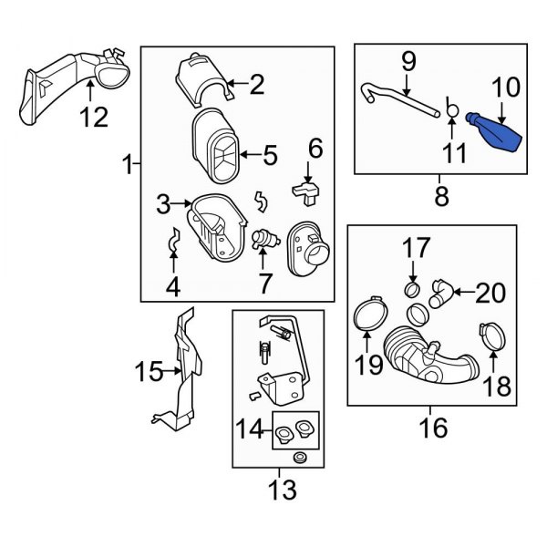 Ford OE 8C3Z9C675B PCV Valve Hose Adapter