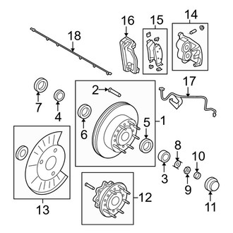 Ford OE - Front Suspension - Brake Components (Twin I Beam), (Regular Cab / SuperCab / Crew Cab RWD)