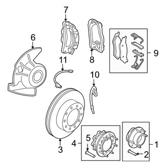 Ford OE - Front Suspension - Brake Components (Monobeam Axle), (Crew Cab 4 X 2)