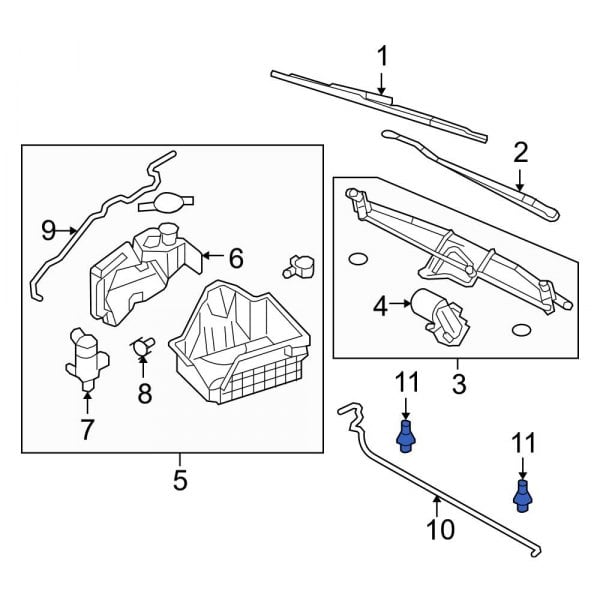 Ford OE 7C3Z17603A Front Windshield Washer Nozzle