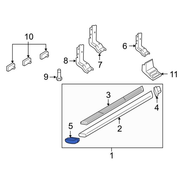 Ford OE 4C3Z16A454A Front Right Running Board End Cap