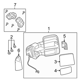 Ford OE - Front Door - Outside Mirrors (Heated, With Light Power, With Trailer Tow)