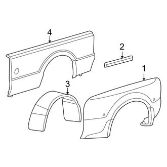 Ford OE - Pick Up Box - Fender (6' Box), (Crew Cab)