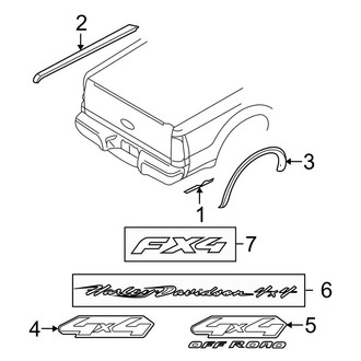 Ford OE - Pick Up Box - Exterior Trim (6' Box, Body Side), (Crew Cab)