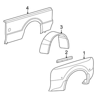 Ford OE - Pick Up Box - Fender (8' Box), (Crew Cab)
