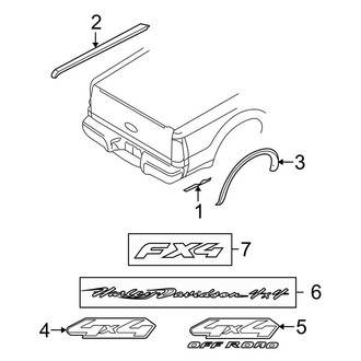 Ford OE - Pick Up Box - Exterior Trim (8' Box, Body), (Crew Cab)