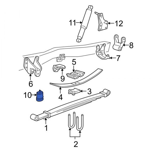 Ford OE 8C3Z4730D - Rear Leaf Spring Bumper