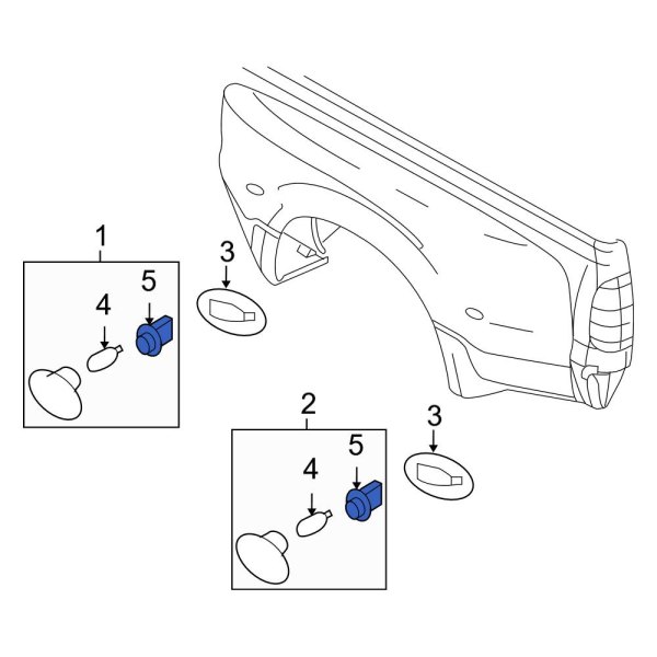 Ford OE F8RZ13K371AA Front Side Marker Light Socket