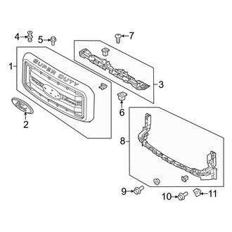 Ford OE - Grille & Components (With Gray Grille), (Crew Cab)