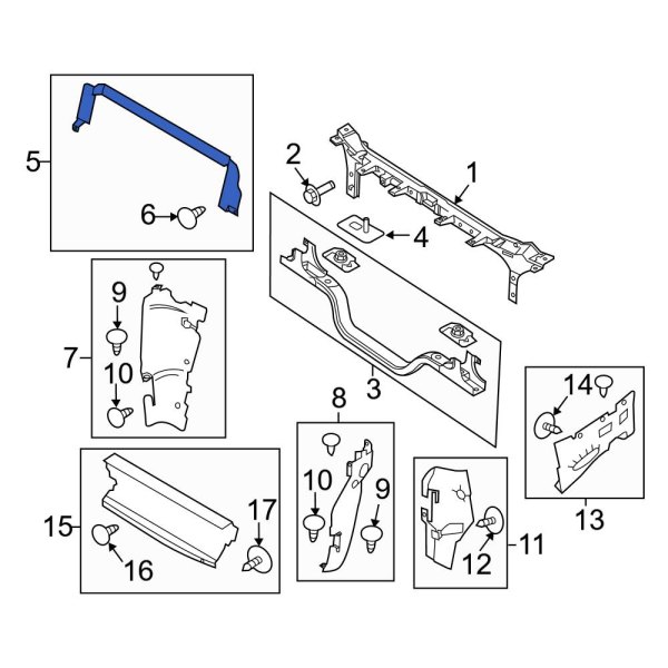 Ford Oe Bc Z E B Front Upper Radiator Support Air Deflector