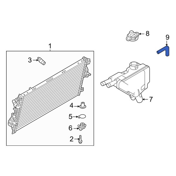 Ford OE BC3Z8N029A Engine Coolant Overflow Hose