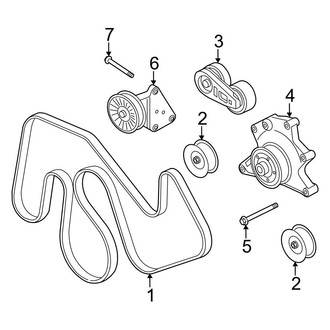 Ford OE - Cooling - Belts & Pulleys (With Single Alternator), (Crew Cab)