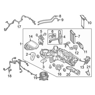 Ford OE - Air Conditioner & Heater - Evaporator & Heater Components (W/O Dual Zone A/C), (Regular Cab / SuperCab / Crew Cab)