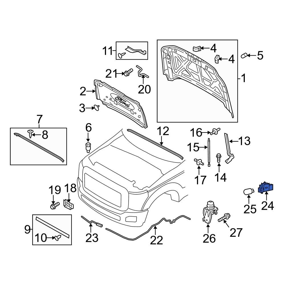 Ford OE BC3Z15702B Front Under Hood Light Switch