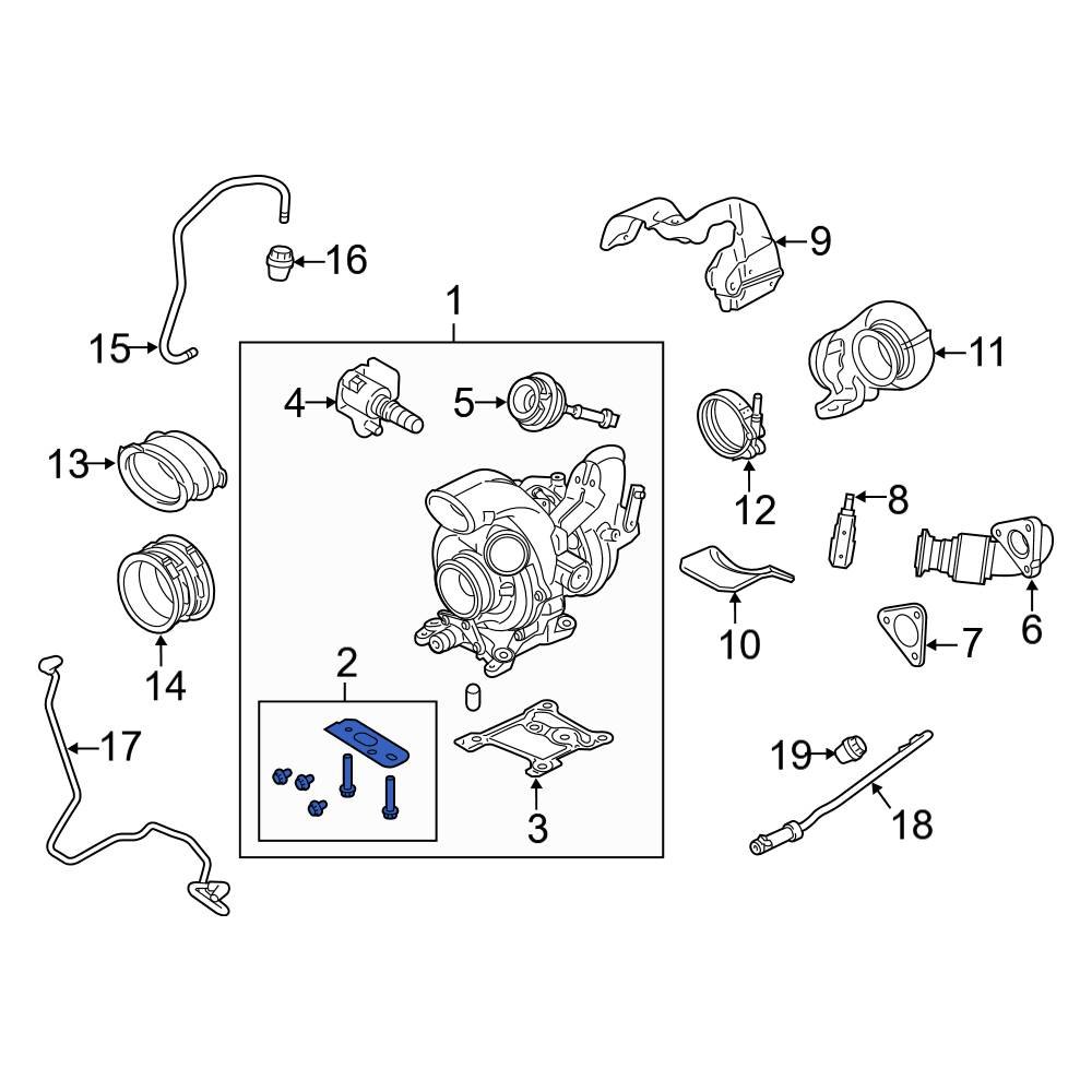 Ford OE BC3Z6L612A Turbocharger Hardware Kit