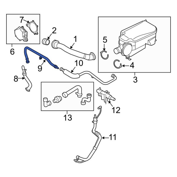 Ford OE BC3Z9C493B Vacuum Hose